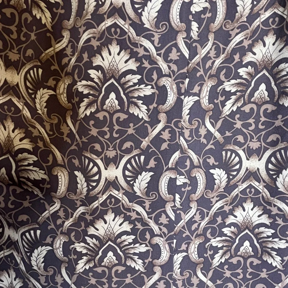 Talbots Silk Maxi Skirt 12 Brown Damask Baroque Regencycore VTG 90s Old Money